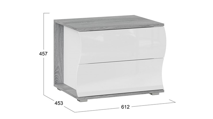 Тумба с 2 ящиками Миранда (Дуб Гамильтон/Белый глянец) в Тамбове - изображение 2
