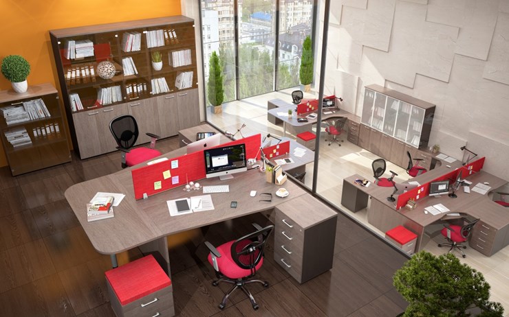Мебель для персонала Xten с большим шкафом для документов для 2 сотрудников в Тамбове - изображение 3