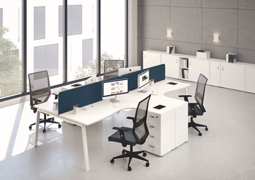 Офисный набор мебели А4 (металлокаркас TRE) белый премиум / металлокаркас белый в Тамбове