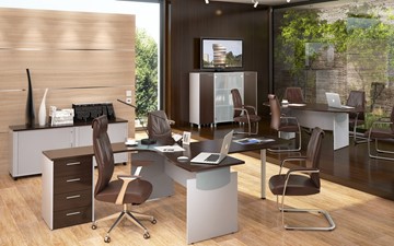 Набор мебели в офис OFFIX-NEW для двух сотрудников и руководителя в Тамбове - предосмотр