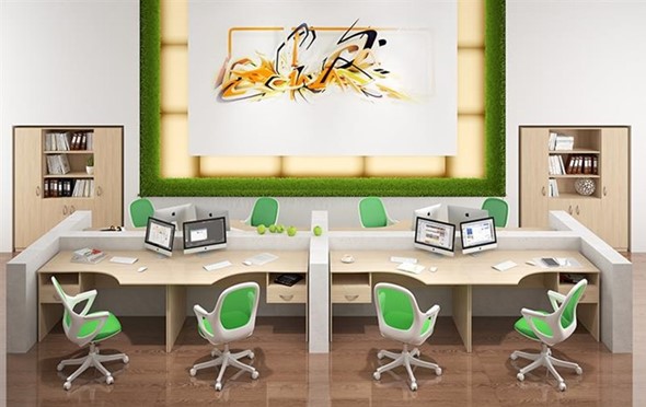 Мебель для персонала SIMPLE с эргономичными столами и шкафом в Тамбове - изображение