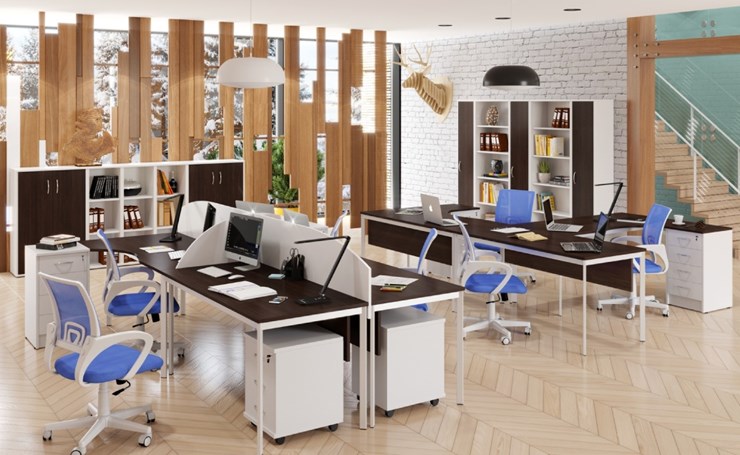 Офисный комплект мебели Imago S - два стола, две тумбы в Тамбове - изображение