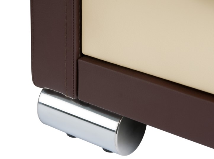 Туалетный стол OrmaSoft 2, 4 ящика, левый, экокожа коричневая/кремовая в Тамбове - изображение 2