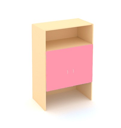 Детский 2-дверный шкаф ДШ-2 ЛДСП Беж+ Розовый в Тамбове - изображение