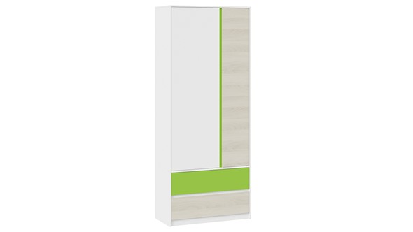 Распашной шкаф Сканди СМ-386.07.26-26 (Дуб Гарден, Белая, Зеленый) в Тамбове - изображение