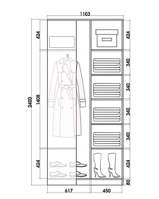 Детский шкаф-купе угловой Хит-У-24-4-77-29, Панда, Белый в Тамбове - изображение 2