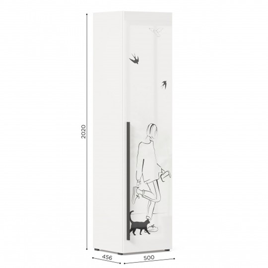 Шкаф 1-дверный Джоли Тип 1 ЛД 535.010, Серый шелк в Тамбове - изображение 2