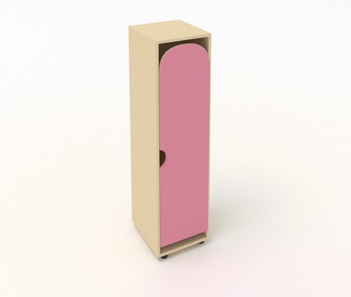 Детский шкаф ШГ1 Беж + Розовый в Тамбове - изображение