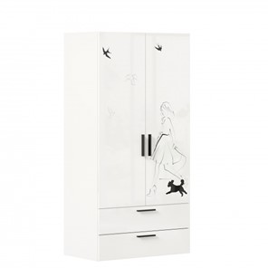 Шкаф 2-створчатый комбинированный Джоли ЛД 535.040, Серый шелк в Тамбове - предосмотр