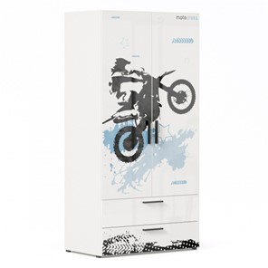 2-створчатый шкаф комбинированный Мотокросс ЛД 535.040, Серый шелк в Тамбове