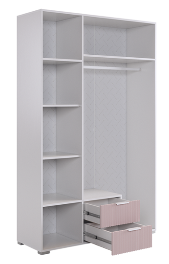 Трехдверный шкаф Зефир 109.02 (белое дерево/пудра розовая (эмаль)) в Тамбове - изображение 2