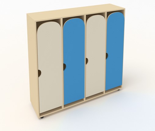 Распашной шкаф ШГ4У Беж+Синий в Тамбове - изображение