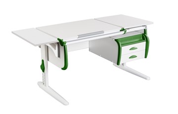 Детский стол-трансформер 1/75-40 (СУТ.25) + Polka_b 1/550 + Tumba 3 белый/белый/Зеленый в Тамбове