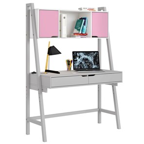 Стол с ящиками высокий POLINI Kids Mirum 1446 Серый / двери Розовые в Тамбове - предосмотр