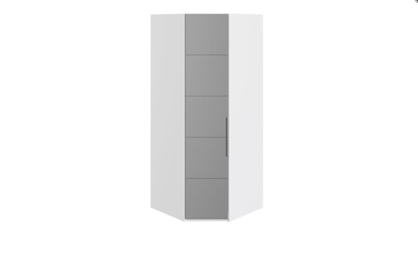Шкаф угловой Наоми с зеркальной левой дверью, цвет Белый глянец СМ-208.07.07 L в Тамбове - изображение
