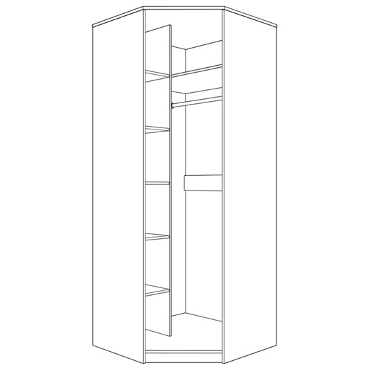 Шкаф угловой с дверью ПАРМА НЕО,  лиственница темная в Тамбове - изображение 1