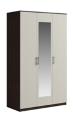Шкаф 3 двери Светлана, с зеркалом, венге/дуб молочный в Тамбове - изображение
