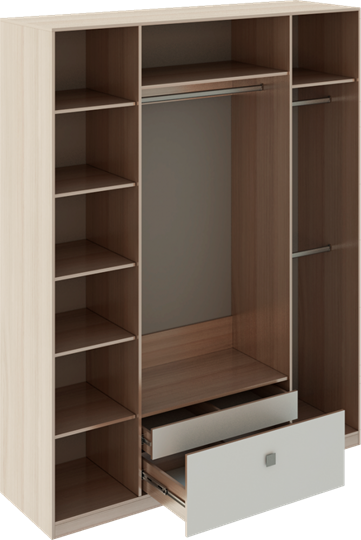 Распашной шкаф Глэдис М24 (Шимо светлый/Белый текстурный) в Тамбове - изображение 1