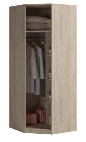 Распашной шкаф угловой Светлана, с зеркалом, венге/дуб молочный в Тамбове - изображение 1