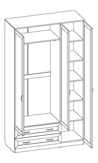 Шкаф распашной 114, цвет Дуб Сонома в Тамбове - изображение 1