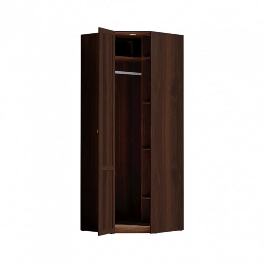 Распашной угловой шкаф Sherlock 63+ фасад стандарт, Орех шоколадный в Тамбове - изображение 2