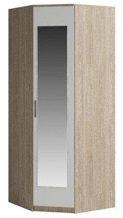 Шкаф угловой Светлана, с зеркалом, белый/дуб сонома в Тамбове - изображение