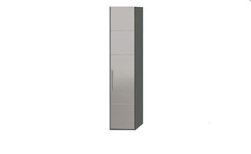 Распашной шкаф Наоми с зеркальной дверью правый, цвет Фон серый, Джут  СМ-208.07.02 R в Тамбове - предосмотр