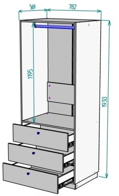 Шкаф распашной Arvid H252 (Венге-ДМ) в Тамбове - изображение 1