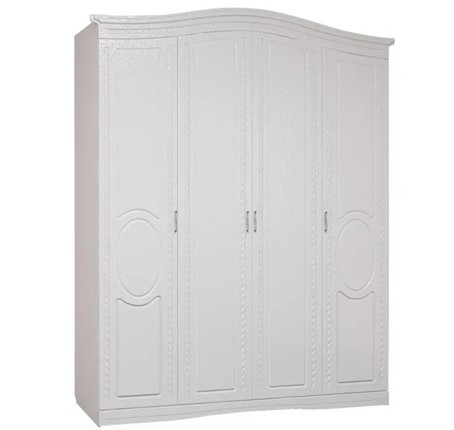 Шкаф четырехдверный Гертруда, М1, белая лиственница/ясень жемчужный в Тамбове - изображение
