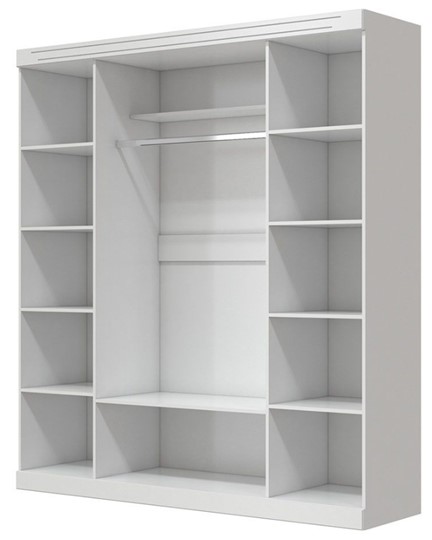 Шкаф четырехдверный в спальню Олимп ШР-4 (Белый) 2 зеркала в Тамбове - изображение 1