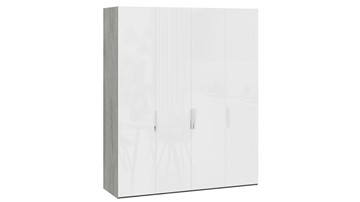 Шкаф для одежды Эмбер СМ-348.07.011 (Дуб Гамильтон/Белый глянец) в Тамбове