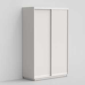 Шкаф 2-х створчатый ЭКО-Сим Д 220х160х60, Белый матовый/белый глянец в Тамбове