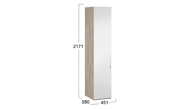 Шкаф одностворчатый Эмбер левый СМ-348.07.002 L (Баттл Рок/Серый глянец) в Тамбове - изображение 1