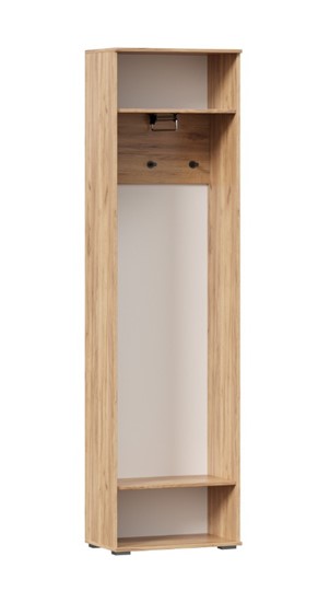 Шкаф одностворчатый Фиджи с декоративными накладками 659.300, Дуб Золотой/Белый в Тамбове - изображение 2