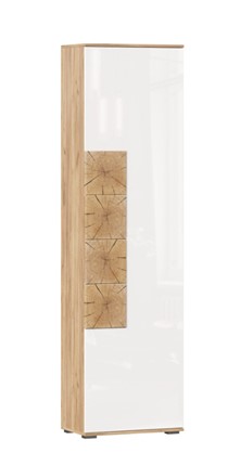Шкаф одностворчатый Фиджи с декоративными накладками 659.300, Дуб Золотой/Белый в Тамбове - изображение