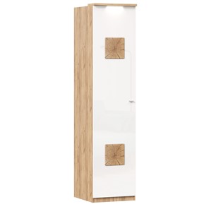 Шкаф одностворчатый с декор. накладками Фиджи 659.225, белый в Тамбове - предосмотр