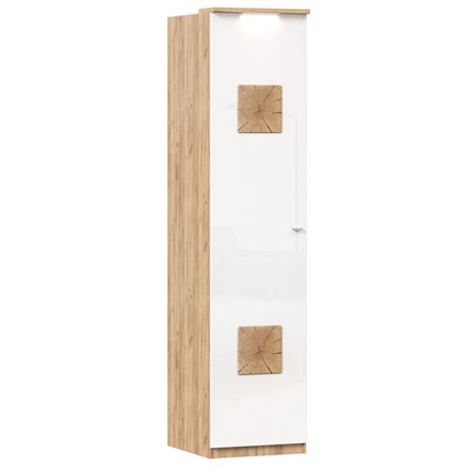 Шкаф одностворчатый с декор. накладками Фиджи 659.225, белый в Тамбове - изображение