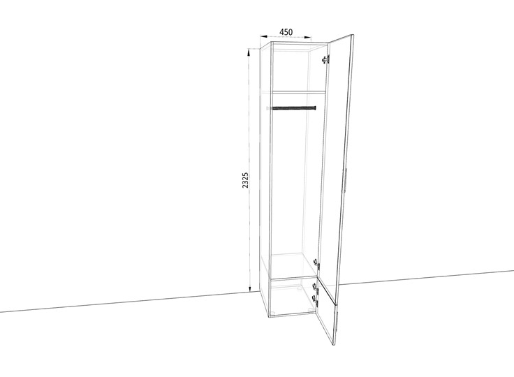 Распашной шкаф 450х500х2325мм (Ш4319З) Белый/Жемчуг в Тамбове - изображение 1