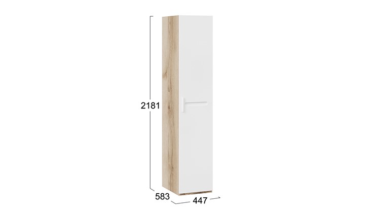 Распашной шкаф Фьюжн  ТД-260.07.01 (Дуб Делано, Белый глянец) в Тамбове - изображение 3