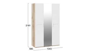 Шкаф с 3-мя дверями Фьюжн ТД-260.07.43 (Дуб Делано, Белый глянец) в Тамбове - предосмотр 3