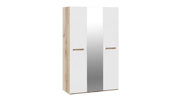 Шкаф с 3-мя дверями Фьюжн ТД-260.07.43 (Дуб Делано, Белый глянец) в Тамбове - изображение