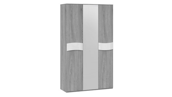 Распашной шкаф Миранда (Дуб Гамильтон/Белый глянец) в Тамбове - изображение