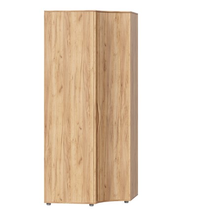 Шкаф угловой распашной с гнутой дверью Марта-2 Дуб золотой/Дуб Тортуга ЛД 406.050 в Тамбове - изображение