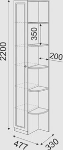 Угловой шкаф-стеллаж Беатрис М13 левый (Орех Гепланкт) в Тамбове - предосмотр 3