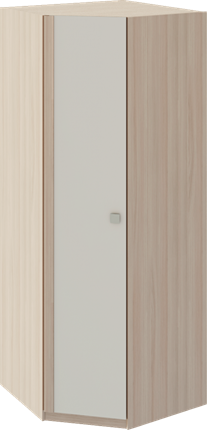 Распашной угловой шкаф Глэдис М21 (Шимо светлый/Белый текстурный) в Тамбове - изображение