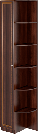 Угловой шкаф-стеллаж Беатрис М13 левый (Орех Гепланкт) в Тамбове - изображение
