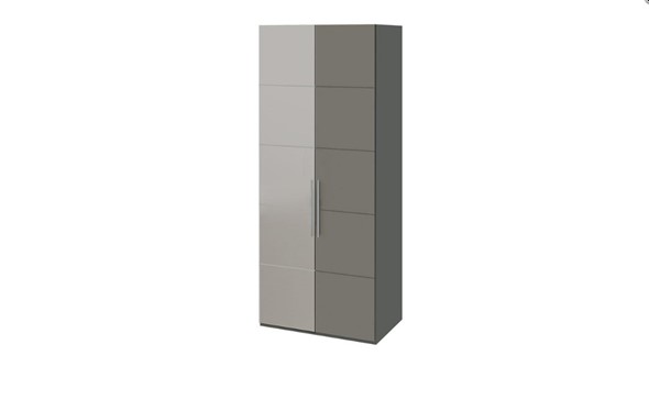 Шкаф распашной Наоми с 1 зеркальной левой дверью, цвет Фон серый, Джут СМ-208.07.04 L в Тамбове - изображение