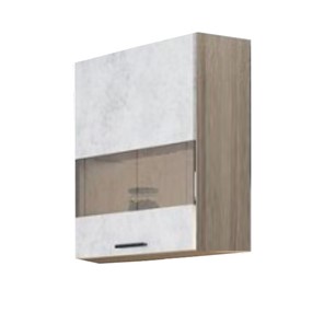 Шкаф кухонный со стеклом Модус, Ш500с/720, цемент светлый в Тамбове
