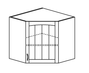Шкаф на кухню Кантри настенный угловой 718*600*600 мм без стекла в Тамбове