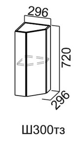 Кухонный шкаф торцевой закрытый Модус, Ш300тз/720, галифакс в Тамбове